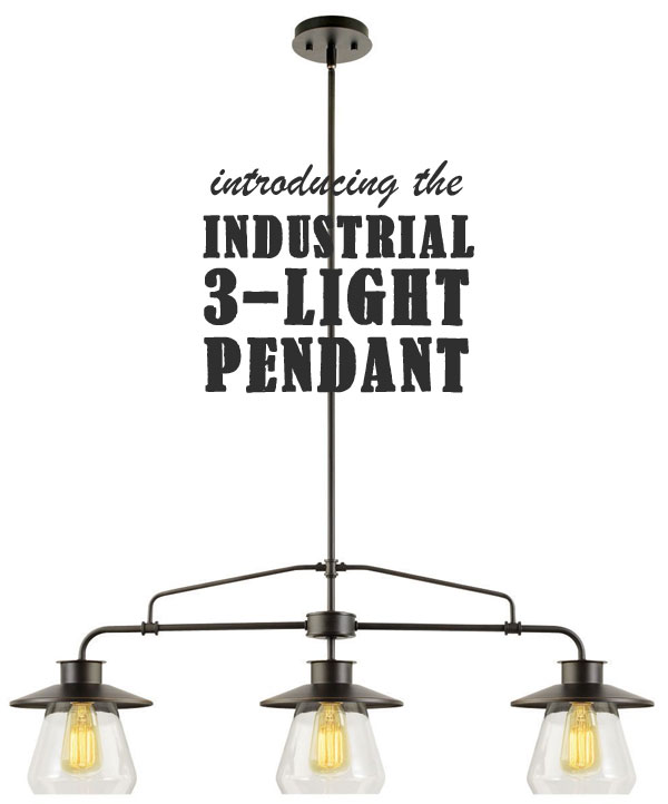 Industrial 3-Light Pendant for Kitchen Islands